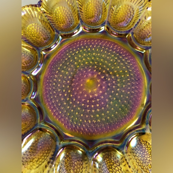 MCM carnival glass egg dish - Picture 8 of 9